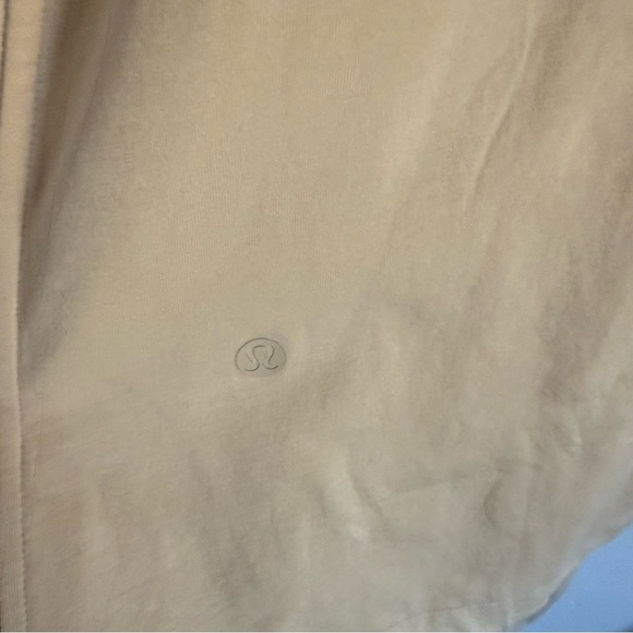 Lululemon Cotton Wrap-Front T-Shirt Dress in Cream Size: 10 - Picture 6 of 7